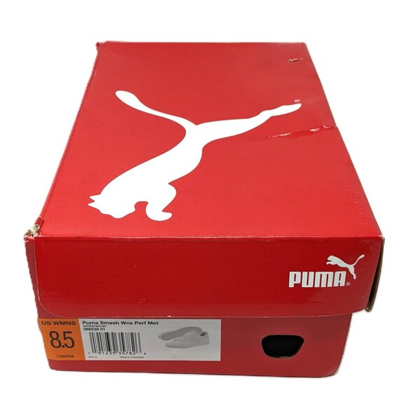 Puma Womens White Smash Sneakers Perforated 8.5 in box - Picture 15 of 16